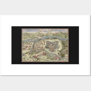 Varadinum medieval map (Braun & Hogenberg, 1618) digital reproduction Posters and Art